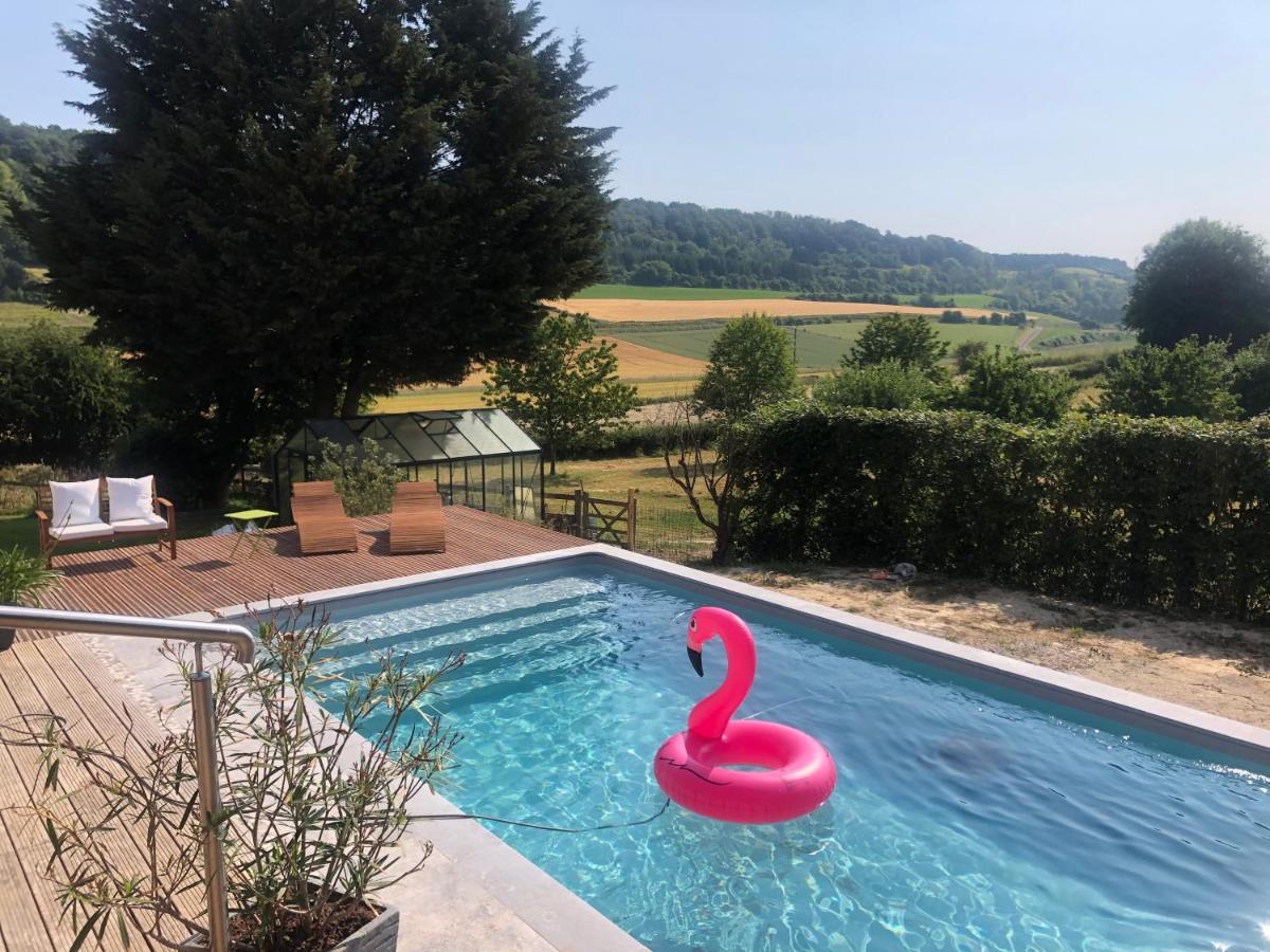 Gite Piscine Jacuzzi Privatises Clos Valentin Freulleville エクステリア 写真
